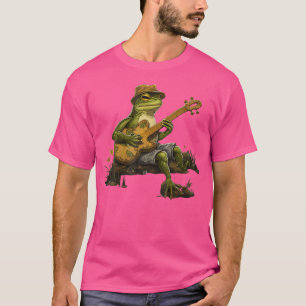 Camiseta Rana Floral Cottagecore De Guitarra Acústica