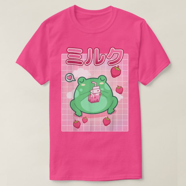 Camiseta Rana Fresa Leche Pastel Gótico Funny Kawaii Toad (Diseño del anverso)