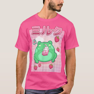 Camiseta Rana Fresa Leche Pastel Gótico Funny Kawaii Toad