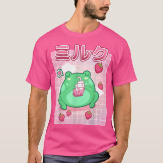 Camiseta Rana Fresa Leche Pastel Gótico Funny Kawaii Toad