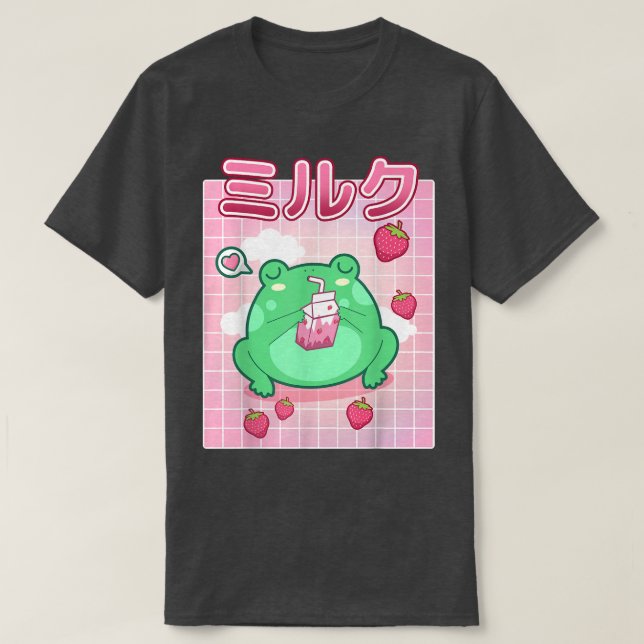 Camiseta Rana Fresa Leche Pastel Gótico Funny Kawaii Toad (Diseño del anverso)