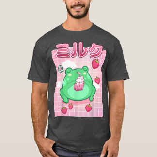 Camiseta Rana Fresa Leche Pastel Gótico Funny Kawaii Toad
