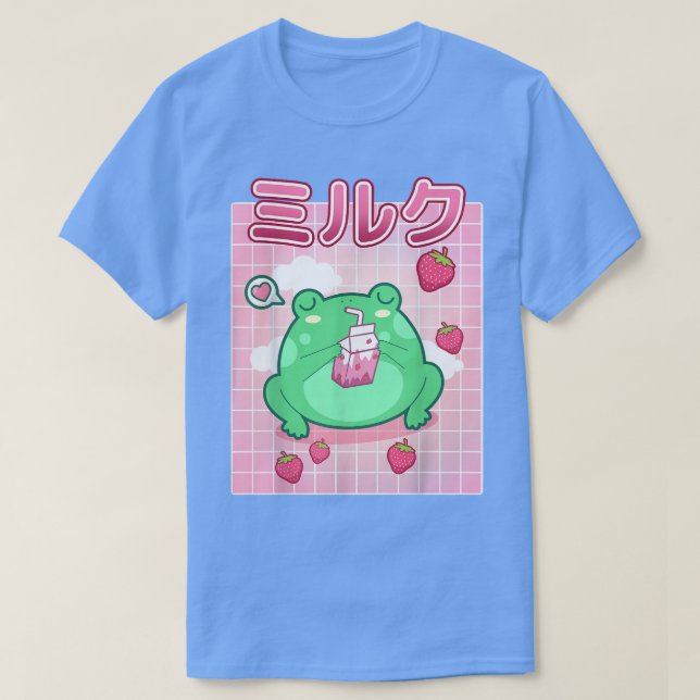Camiseta Rana Fresa Leche Pastel Gótico Funny Kawaii Toad (Diseño del anverso)