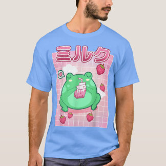 Camiseta Rana Fresa Leche Pastel Gótico Funny Kawaii Toad
