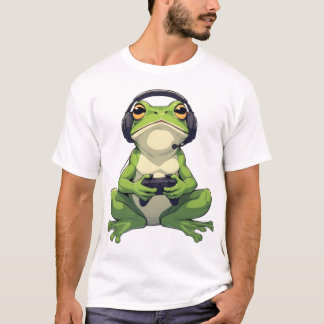 Camiseta Rana Gamer Relajada – Diseño de Mascota de Juego A