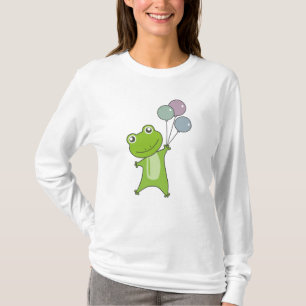 Camiseta Rana Globos verdes niños divertidos animales