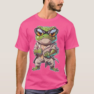 Camiseta Rana Graciosa En Una Rana Divertida De Karate