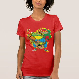 Camiseta Rana Graciosa Jugando Banjo En Setas