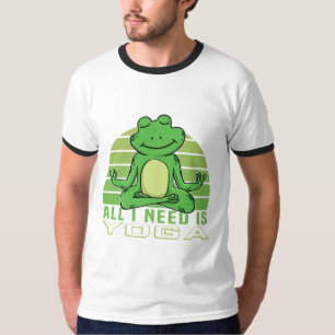 Camiseta Rana graciosa linda haciendo yoga.