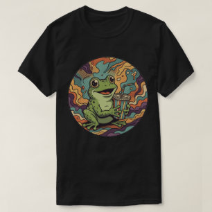 Camiseta Rana Groovy Bebiendo Soda - Arte Psicodélico Retro