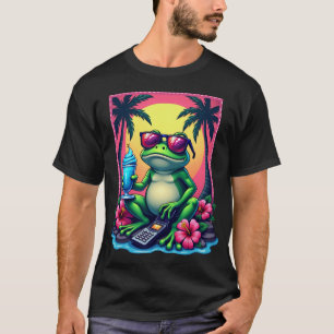 Camiseta Rana Gruñona de Teléfono Flip Y2K Vaporwave Tropic
