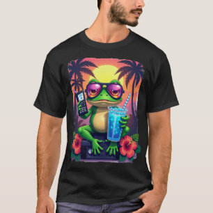 Camiseta Rana Gruñona Estética Y2K Banner Web Retro Tropica