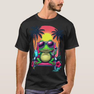 Camiseta Rana Gruñona Vaporwave Tropical Retro Flip Phon Y2