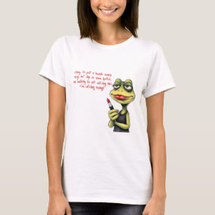 Camiseta Rana hablando de maquillaje divertido