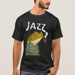 Camiseta Rana Jugando Jazz Música Diversión Cute Ranas Anim