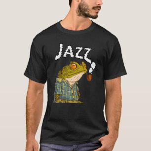 Camiseta Rana Jugando Jazz Música Diversión Cute Ranas Anim