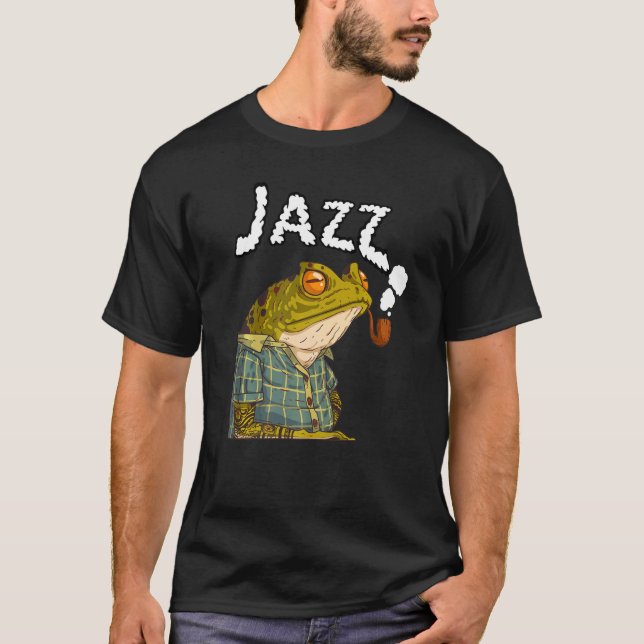Camiseta Rana Jugando Jazz Música Diversión Cute Ranas Anim (Anverso)
