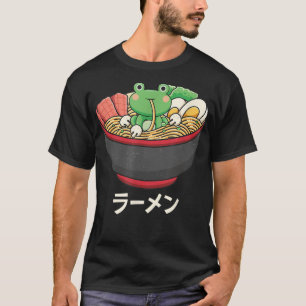 Camiseta Rana Kawaii comiendo fideos japoneses Ramen Lo