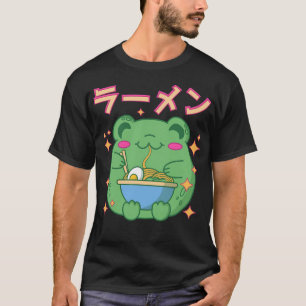 Camiseta Rana Kawaii Comiendo Ramen Comida Japonesa