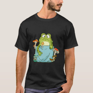 Camiseta Rana Kawaii Con Hongos Bolsillo Almohadilla