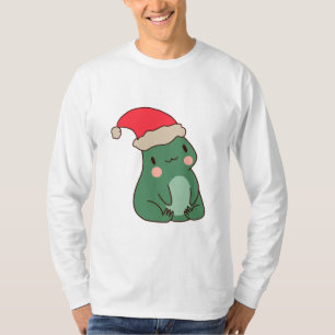 Camiseta Rana Kawaii de Navidad – Rana linda con sombrero d