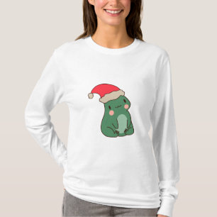 Camiseta Rana Kawaii de Navidad – Rana linda con sombrero d