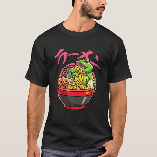 Camiseta Rana Kawaii Ramen Rana de anime de fideos japonesa (Anverso)