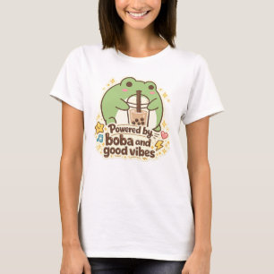 Camiseta Rana linda bebiendo té de burbujas, té de boba
