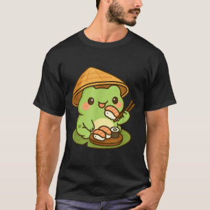 Camiseta Rana Linda Comiendo Sushi Anime Japonés Hombres Mu