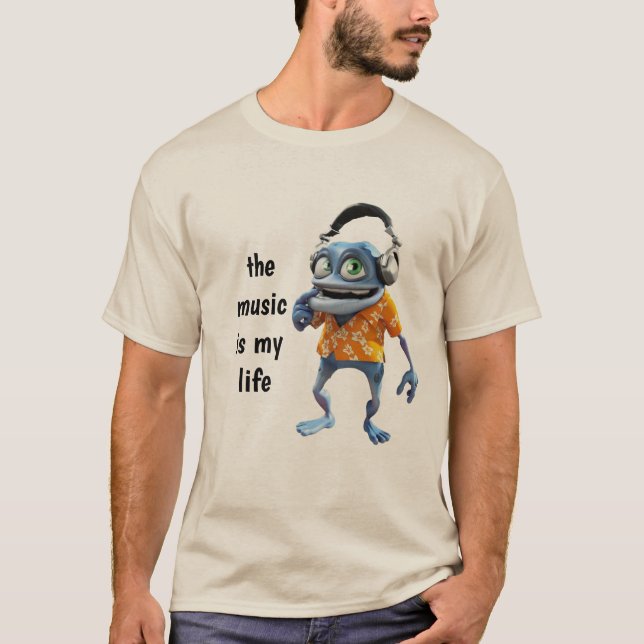 Camiseta Rana loca de música DJ (Anverso)