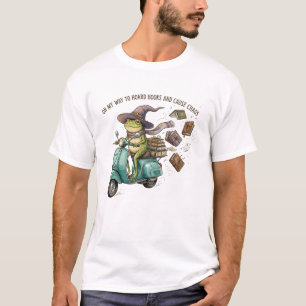 Camiseta Rana Maga Divertida Acaparando Libros Leyendo