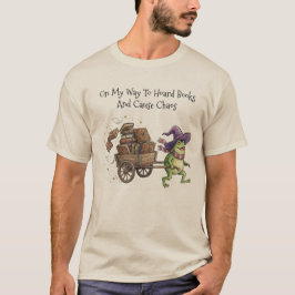 Camiseta Rana Maga Divertida Acumulando Libros Leyendo