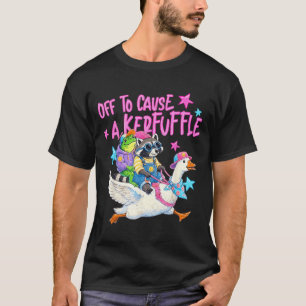 Camiseta Rana Mapache Ganso Montado Para Causar Un Alboroto