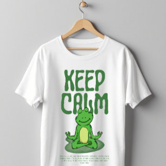 Camiseta Rana Meditando Mantén la Calma Modo Zen