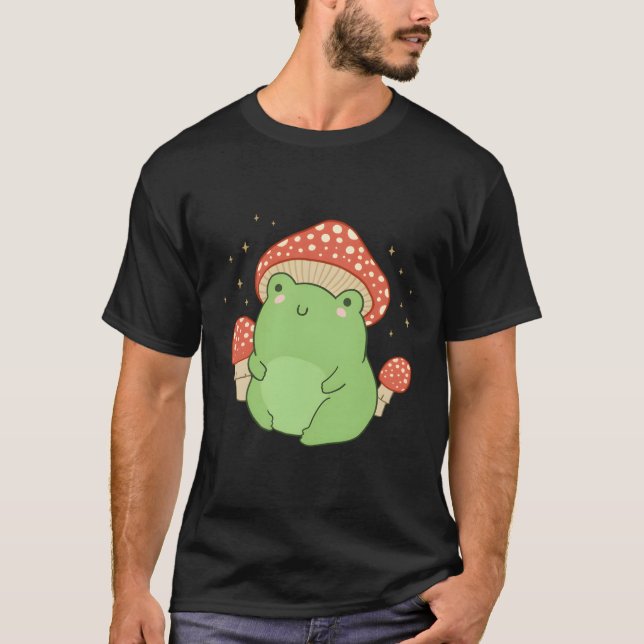 Camiseta Rana Mushroom Cottagecore Estética (Anverso)