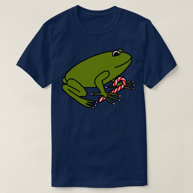 Camiseta Rana navidad con candy cane (Diseño del anverso)
