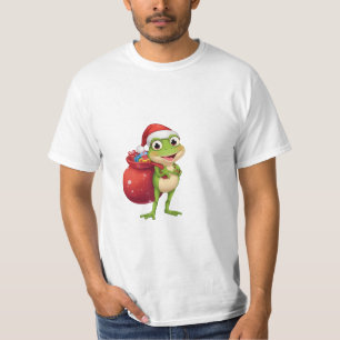 Camiseta Rana Navideña Adorable con Bolsa de Regalo - Rana