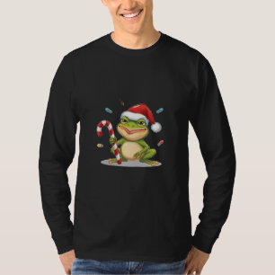 Camiseta Rana Navideña Adorable Con Caña De Caramelo - Dive