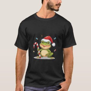 Camiseta Rana Navideña Adorable Con Caña De Caramelo - Dive