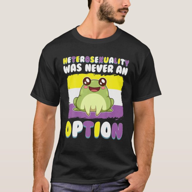 Camiseta Rana no binaria Meme de Rana LGBT Orgullo no binar (Anverso)