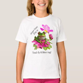 Camiseta Rana o bollo de toad en flores rosas