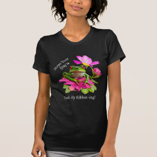 Camiseta Rana o bollo de toad en flores rosas