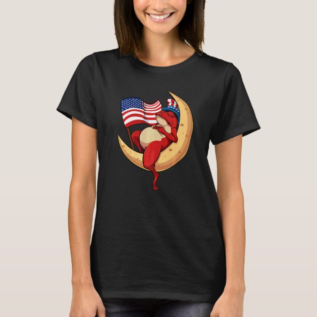 Camiseta Rana Patriótica 4 De Julio Animal Cute Usa América (Anverso)