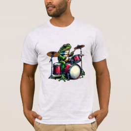 Camiseta Rana Personalizado divertida tocando los tambores