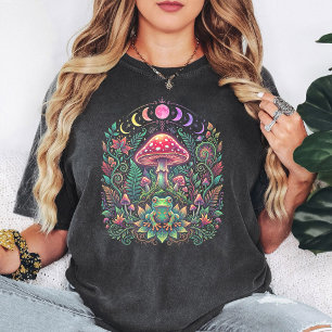 Camiseta Rana Psicodélica Hongo Fantasía Fases Lunares Arte