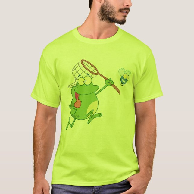 Camiseta Rana que persigue la mosca con la red (Anverso)