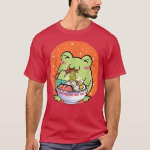 Camiseta Rana Ramen Kawaii Rana Comer fideos de rana Ramen 