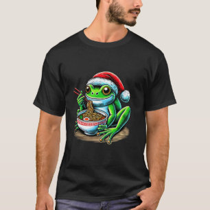 Camiseta Rana Ramen Santa Hat Navidades japoneses Navidad