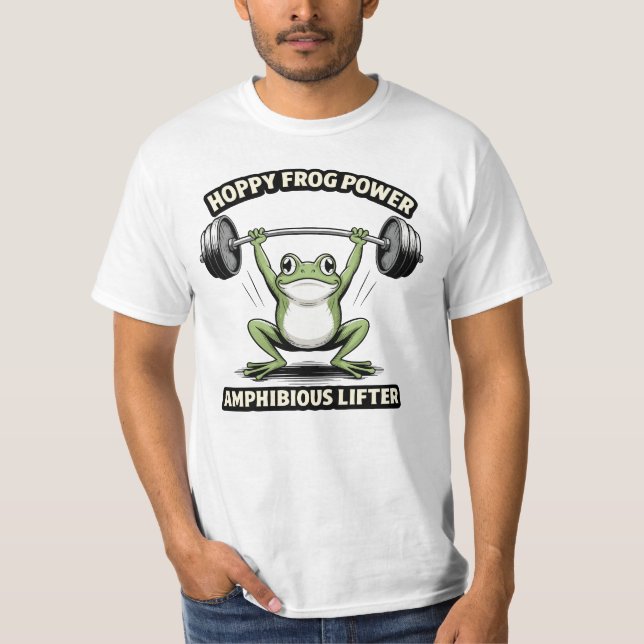 Camiseta Rana Saltarina Poderosa Levantadora Anfibia Divert (Anverso)
