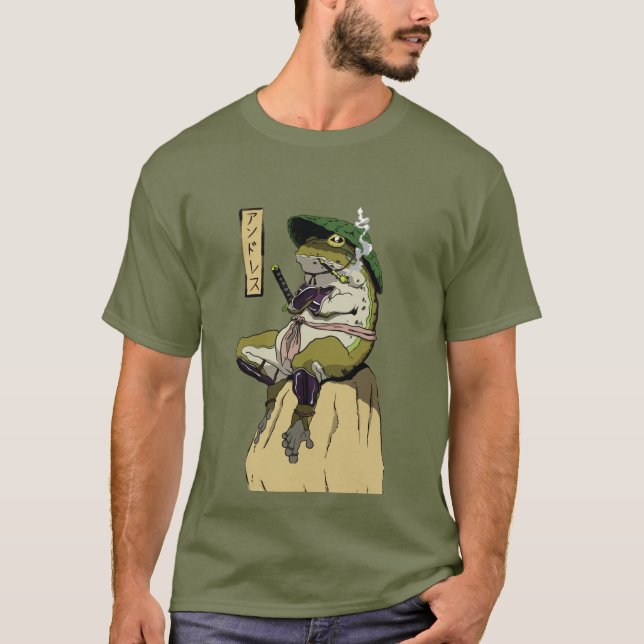 Camiseta Rana Samurái: Guardián del Loto (Anverso)